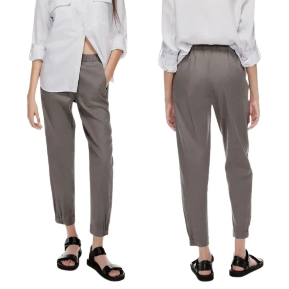 Babaton- Aritzia’s Babaton Linen Lyocell Blend Grey Pants- S